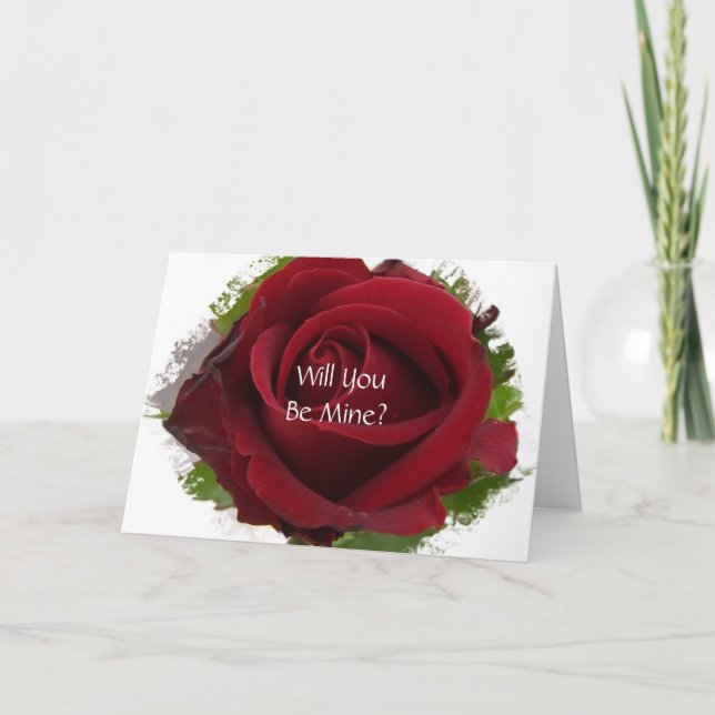 Hochzeits-Antrag-Karte heiraten Sie mich? Rose Karte (Vorderseite)