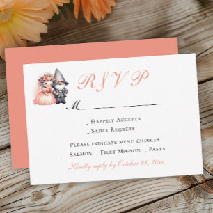Hochzeits-Antwort Garten-Gnom   Orange Woodland So RSVP Karte