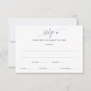 Hochzeits-Antwortkarte Modern Lustig Dusty Blau RSVP Karte