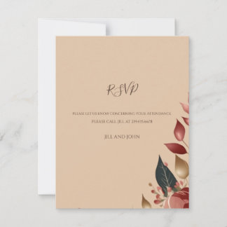 Hochzeits-Antwortkarte Moderne Tropische Rose RSVP Karte