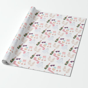 Hochzeits-Aquarell-Verpackungspapier Geschenkpapier