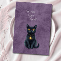 Hochzeits-Beilagekarte Whimsical Schwarze Katze Go