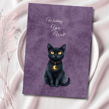 Hochzeits-Beilagekarte Whimsical Schwarze Katze Go