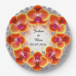 Hochzeits-Blumenkranz Pappteller