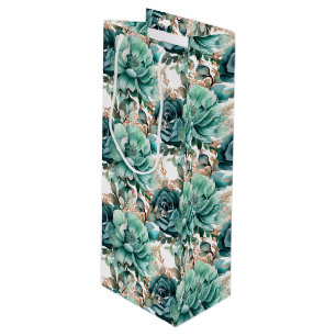 Hochzeits-Blumenprint-Geschenktasche Geschenktüte Für Weinflaschen