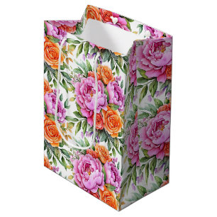 Hochzeits-Blumenprint-Geschenktasche Mittlere Geschenktüte