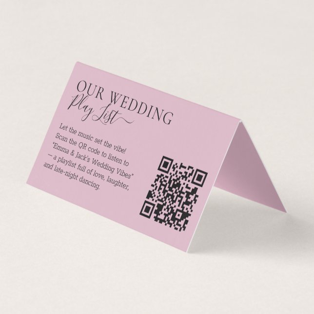 Hochzeits-Blush-Pink-QR-Code-Playlist (Vorderseite)