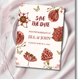 Hochzeits-Botanik-Illustration zum Datum speichern Save The Date