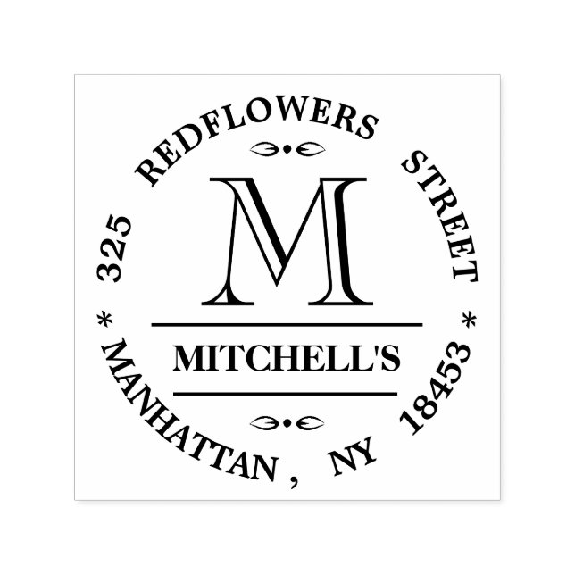 Hochzeits-Briefmarke der Monogram-Adresse Permastempel (Design)