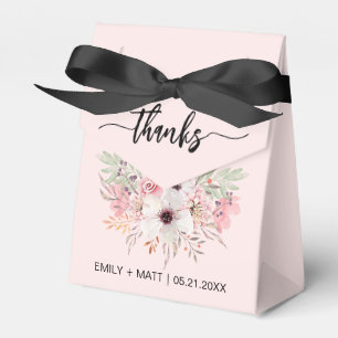 Hochzeits-Dankeschön-Rustikale Rosa Florale Gesche Geschenkschachtel