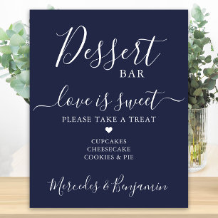 Hochzeits-Dessert-Bar Liebe ist süß Benutzerdefini Poster