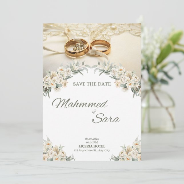 Hochzeits Einladung (Stehend Vorderseite)