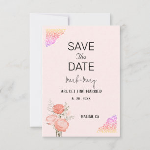 Hochzeits-Einladung Florale Rosa Herz-Rahmen  RSVP Karte