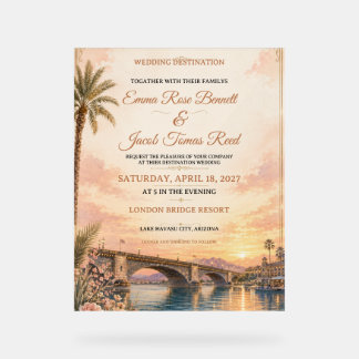 Hochzeits-Einladung für eine Destination-Wedding a Acrylschild