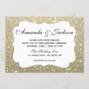 Hochzeits-Einladung - Glit tolle zwei - Gold Einladung