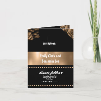 Hochzeits-Einladung Gold-Faltkarte Einladung