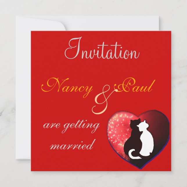 Hochzeits-Einladung im Rot Einladung (Vorderseite)