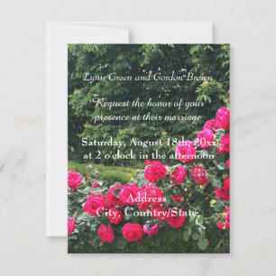 Hochzeits-Einladung mit Girlande aus roten Rosen Einladung