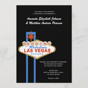 Hochzeits-Einladung mit Las Vegas-Schild Einladung
