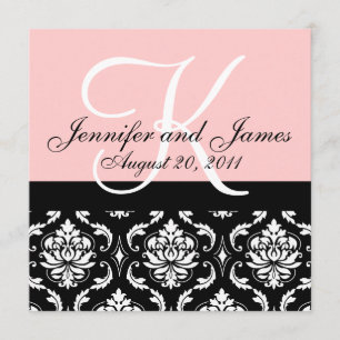 Hochzeits-Einladung Monogramm Namen Datum Rosa Dam Einladung