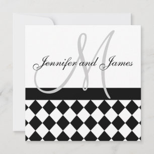 Hochzeits Einladung Monogramm Namen Schwarz Harlek