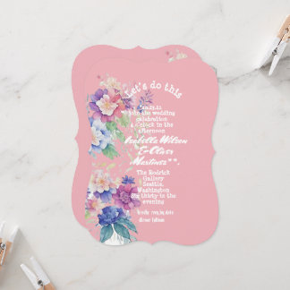 Hochzeits-Einladung rosa Farbe floral Einladung