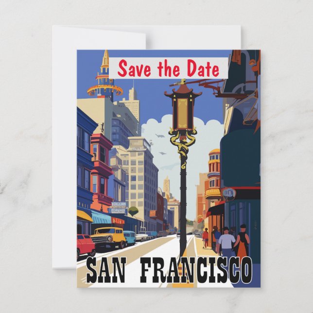 Hochzeits-Einladung San Francisco Cable Car Save The Date (Vorderseite)