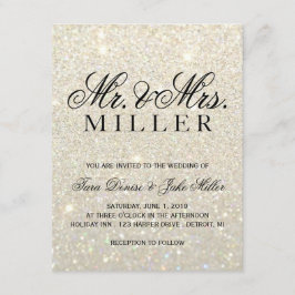 Hochzeits-Einladung - weißes GoldGlitzer Fab Einladung