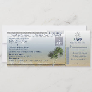 Hochzeits-Einladungen für das Ticket to Paradise Z Einladung