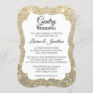 Hochzeits-Einladungs-Hochzeitstag toll - Gold Einladung