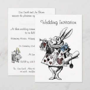 Hochzeits-Einladungskarte "Alice im Wunderland" Einladung