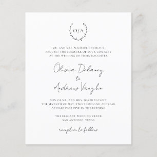 Hochzeits-Einladungskarte mit Monogramm im Budget-
