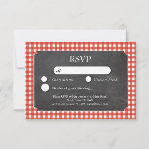 Hochzeits-Einladungskarten mit Kreidetafel-Design RSVP Karte