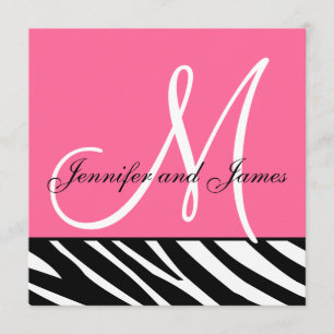 Hochzeits Einladungskarten Zebra Monogramm Namen R