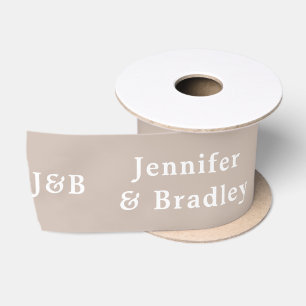 Hochzeits-Elegantes Monogramm Personalisierte Name Satinband