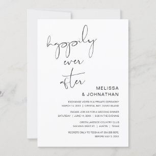 Hochzeits-Elopement, Happy End Party  Einladung