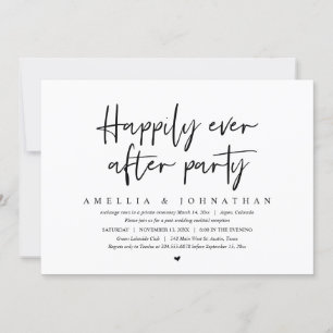 Hochzeits-Elopement, Happy End Party Einladung