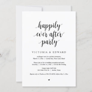 Hochzeits-Elopement, Happy End Party-Einladung Einladung