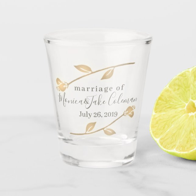 Hochzeits-Empfang - Schuss-Glas-Gastgeschenk Schnapsglas (Vorderseite)