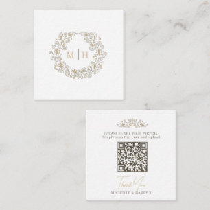 Hochzeits-Ernte-Monogramm QR-Code Foto teilen Begleitkarte