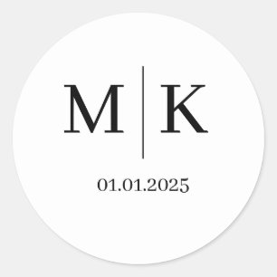 Hochzeits-Etiketten mit Monogramm Event-Aufklebe Runder Aufkleber