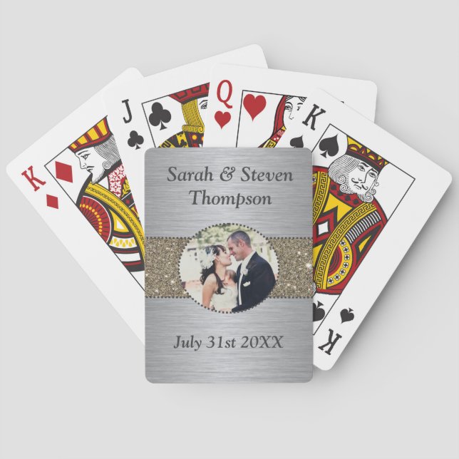 Hochzeits-Feier-Foto-Spielkarten Spielkarten (Rückseite)