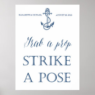 Hochzeits-Fotobooth-Schild, maritimer Stil Poster