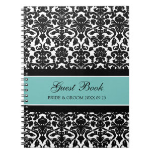 Hochzeits-Gast-Buch-aquamarines Damast-Notizbuch Notizblock