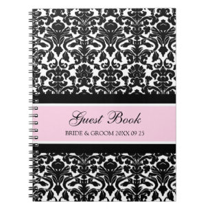 Hochzeits-Gast-Buch-Rosa-Damast-Notizbuch Notizblock
