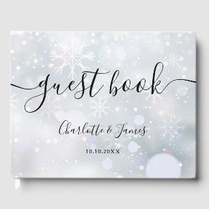 Hochzeits-Gästebuch Signature Script Winter-Schnee Gästebuch