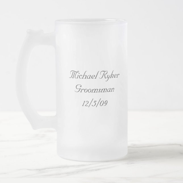 Hochzeits-Geschenk-Tasse Mattglas Bierglas (Links)