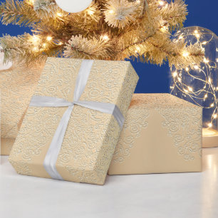 Hochzeits-Geschenkpapier Goldene Spitze Geschenkpa Geschenkpapier