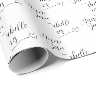 Hochzeits-Geschenkpapier Paarnamen Geschenkverpack Geschenkpapier