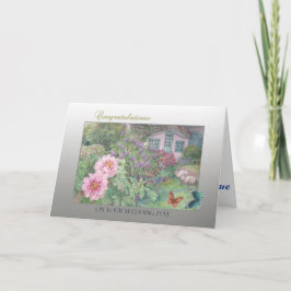 Hochzeits-Glückwunsch-Schmetterling u. Garten Karte